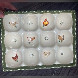 Ceramic Egg Holder with Chicken Design